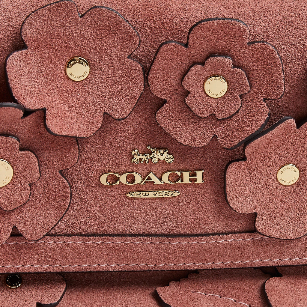 Coach Outlet Etta Small Flap Shoulder Bag With Floral Applique