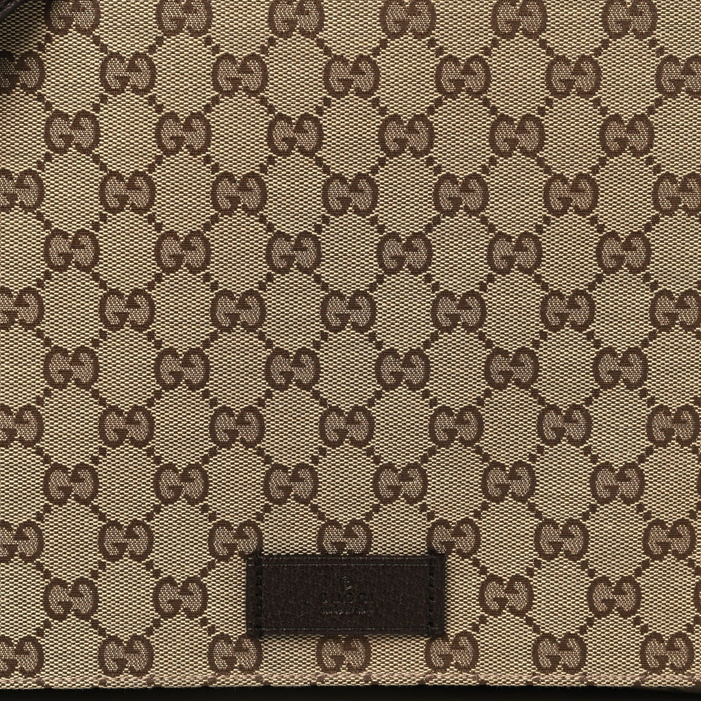 GG Monogram Medium Flap Messenger Bag Beige Dark Brown