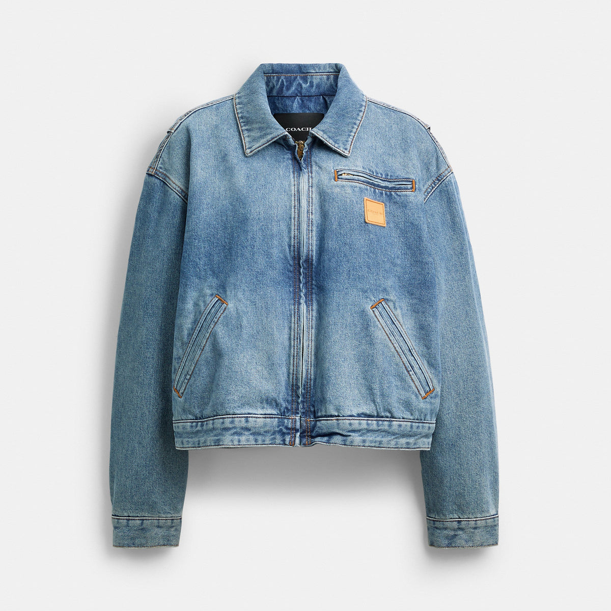 Coach Outlet Zip Denim Cropped Jacket