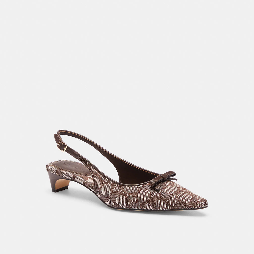 Coach Outlet Bow Slingback Heel In Signature Jacquard