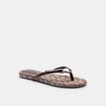 Coach Outlet Bow Flip Flop In Signature Jacquard