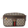 Soft GG Supreme Monogram Medium Ophidia Belt Bag Dark Brown