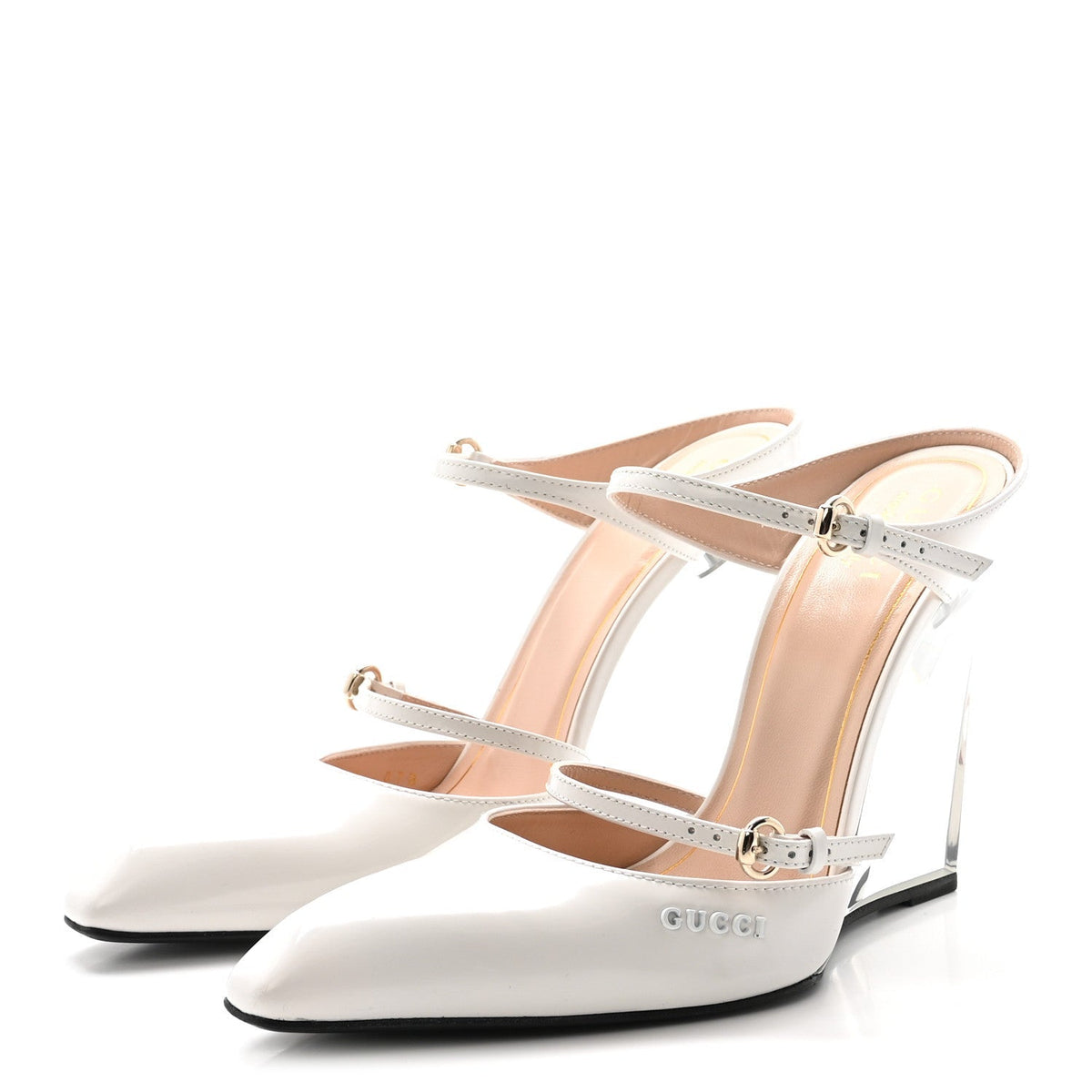 Regent Calfskin Wedge Mules 37 White
