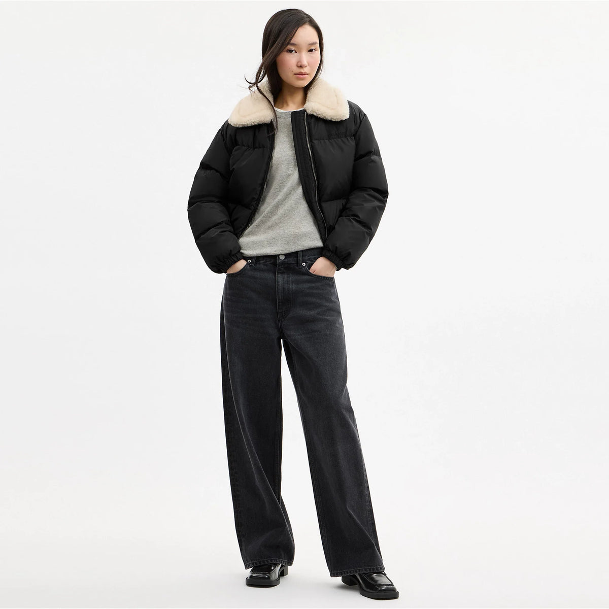 Coach Outlet Puffer With Shearling Collar