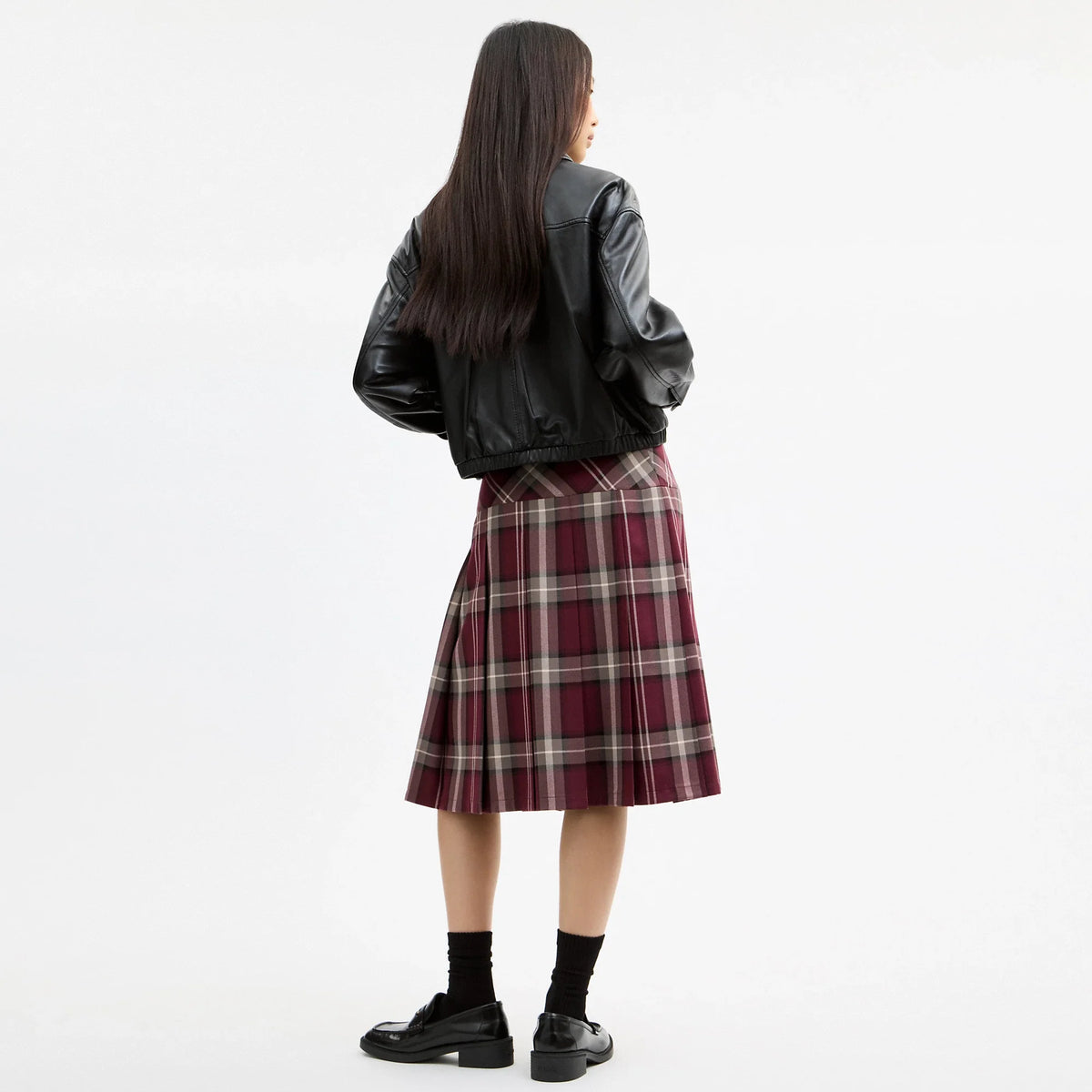 Coach Outlet Pleated PlaID MIDi Skirt