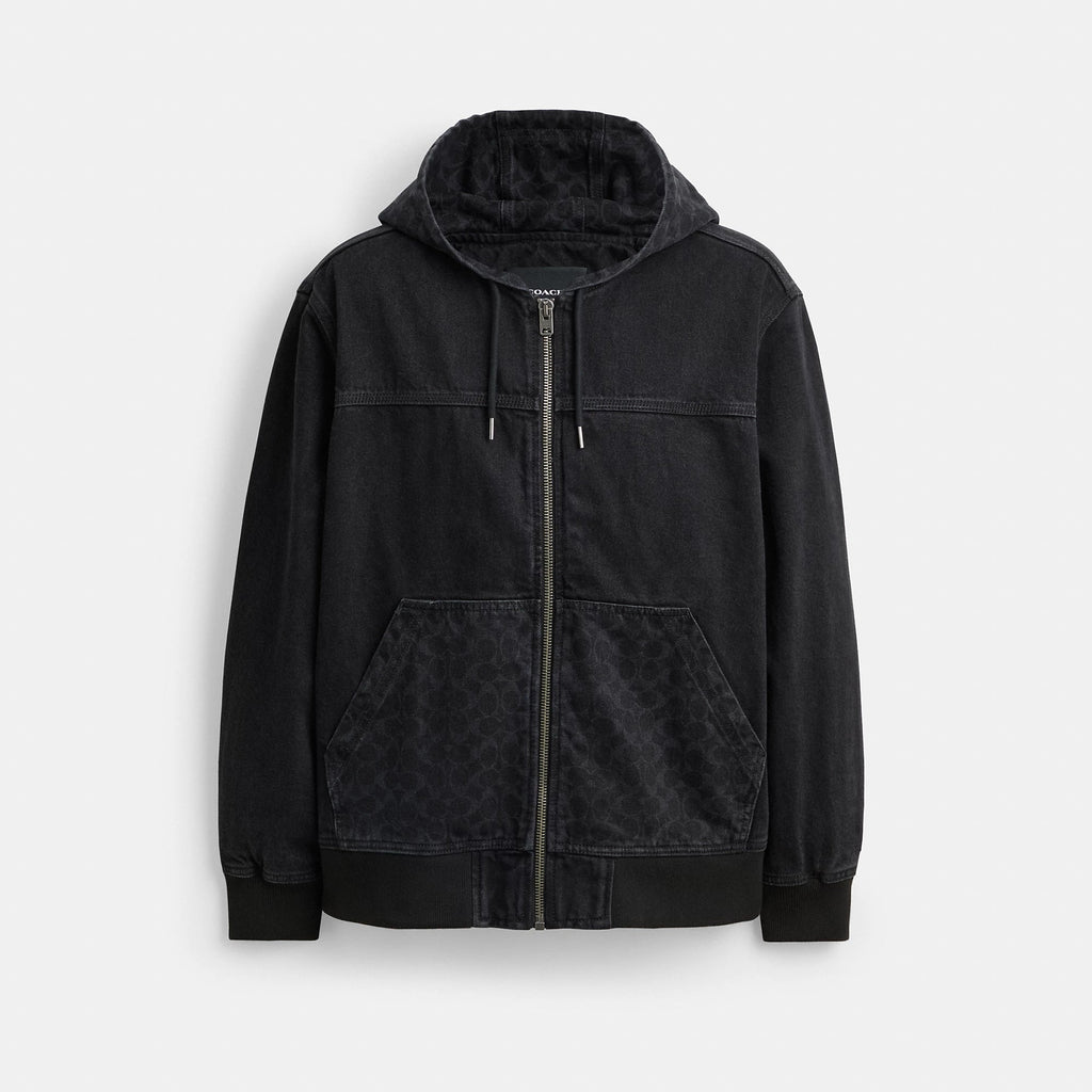 Coach Outlet Signature Denim Zip Jacket