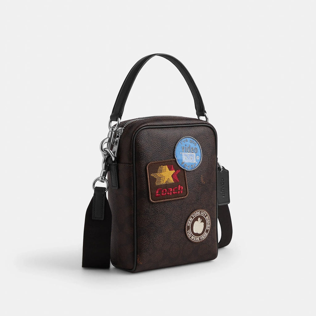 Coach Outlet Tristan Crossbody Bag 14 In Signature Canvas With Patches
