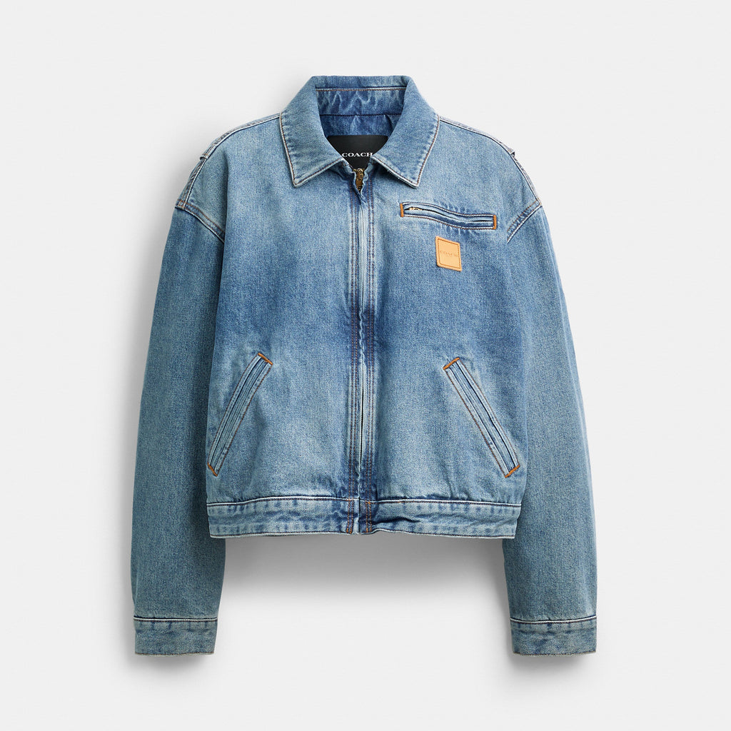 Coach Outlet Zip Denim Cropped Jacket