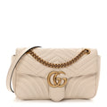 Calfskin Matelasse Small GG Marmont Shoulder Bag White
