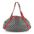 Monogram Medium Abbey Shoulder Bag Navy Red