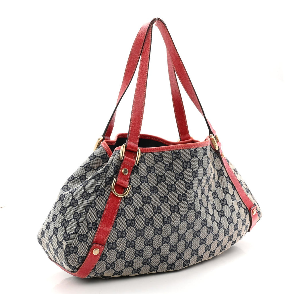 Monogram Medium Abbey Shoulder Bag Navy Red