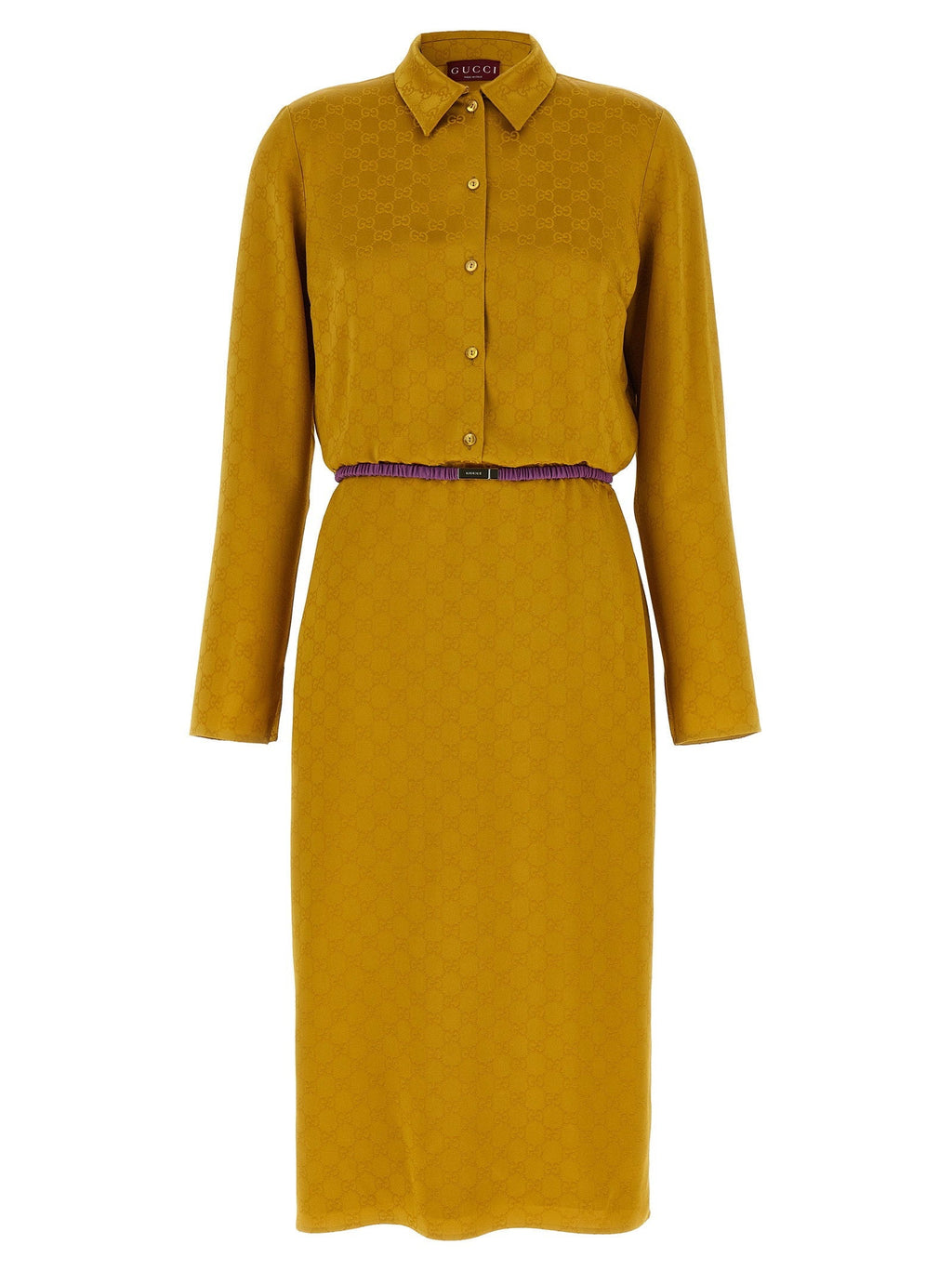 Gucci GG Jacquard Dress — Gold