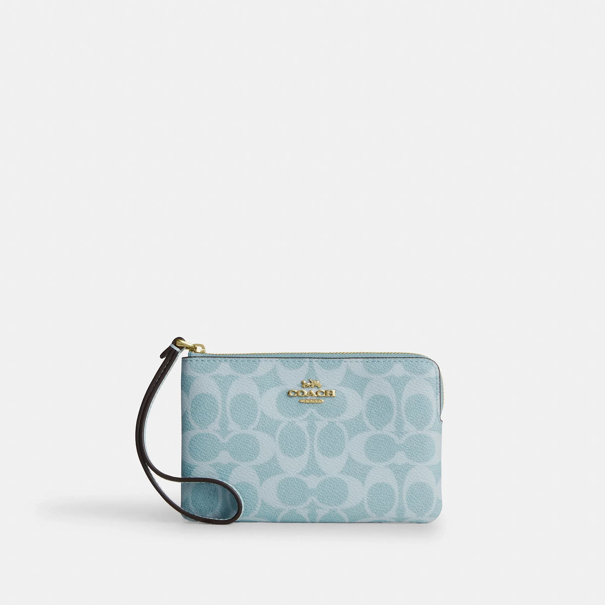 Coach Outlet Corner Zip Wristlet In Signature Canvas