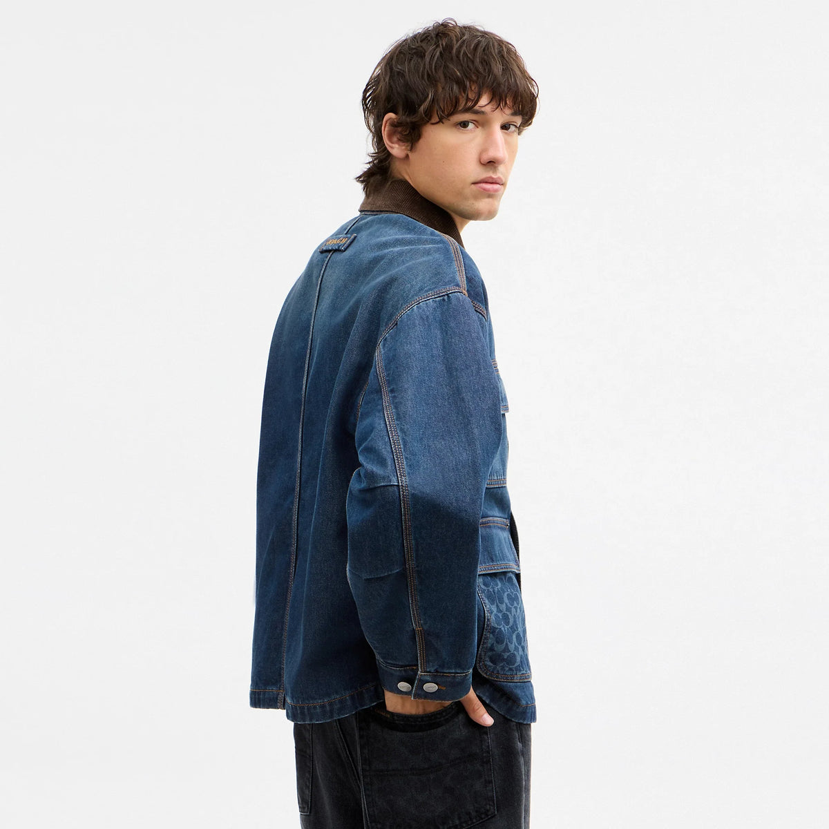 Coach Outlet Denim Chore Coat With Flannel Lining