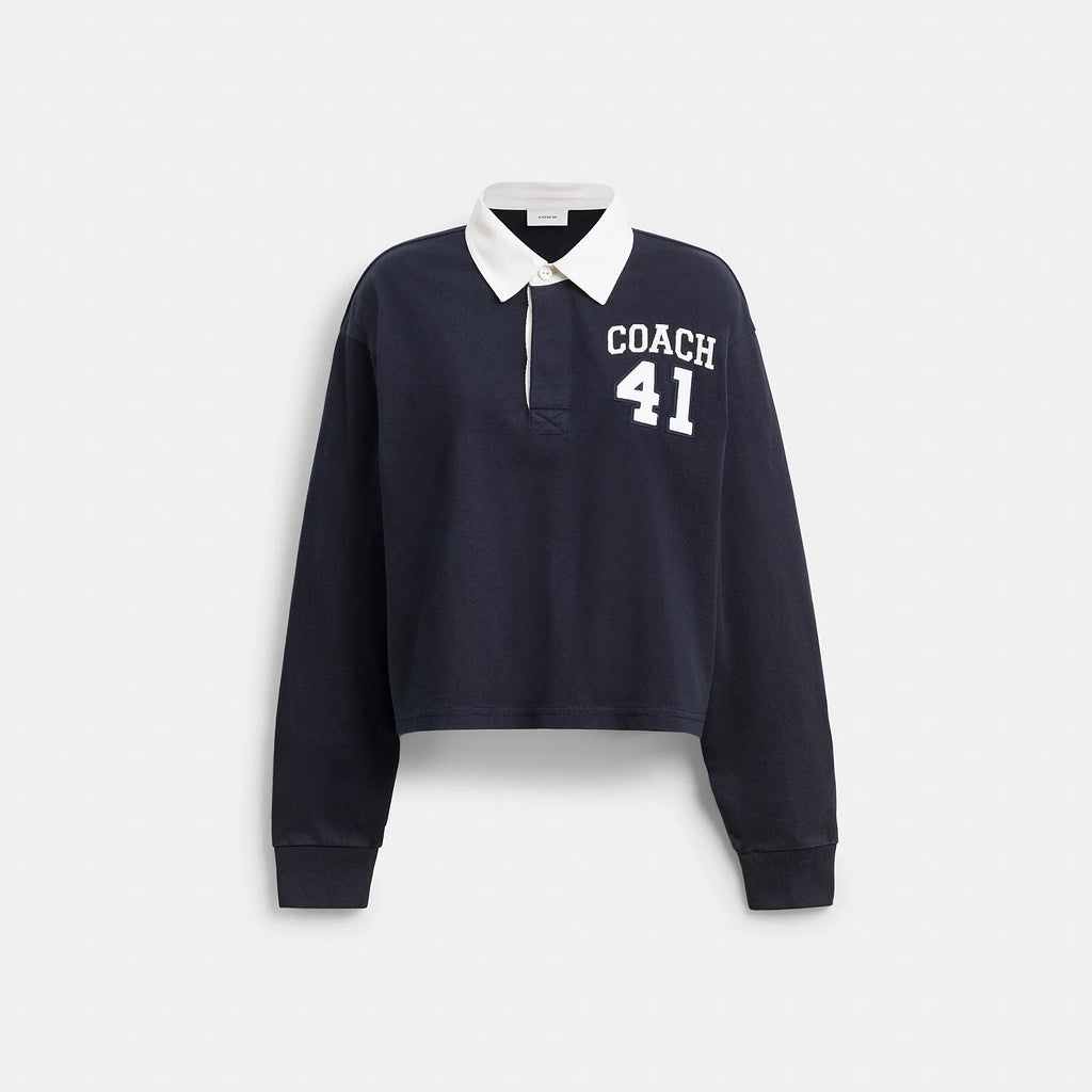 Coach Outlet Heritage Long Sleeve Cropped Rugby Polo