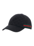 Gucci 872632 GG Canvas Web-Trimmed Baseball Cap — Black