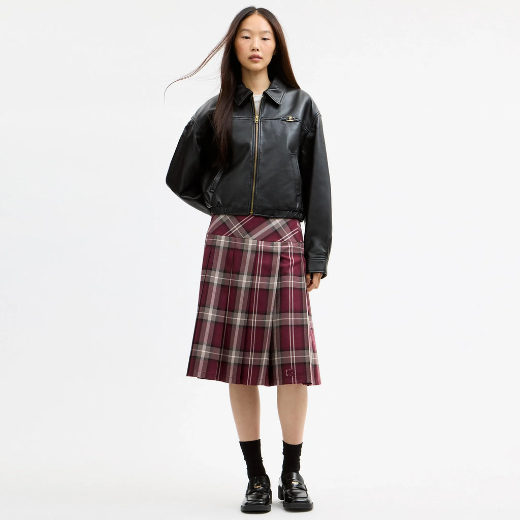 Coach Outlet Pleated PlaID MIDi Skirt