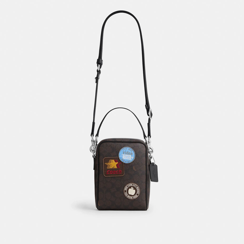 Coach Outlet Tristan Crossbody Bag 14 In Signature Canvas With Patches