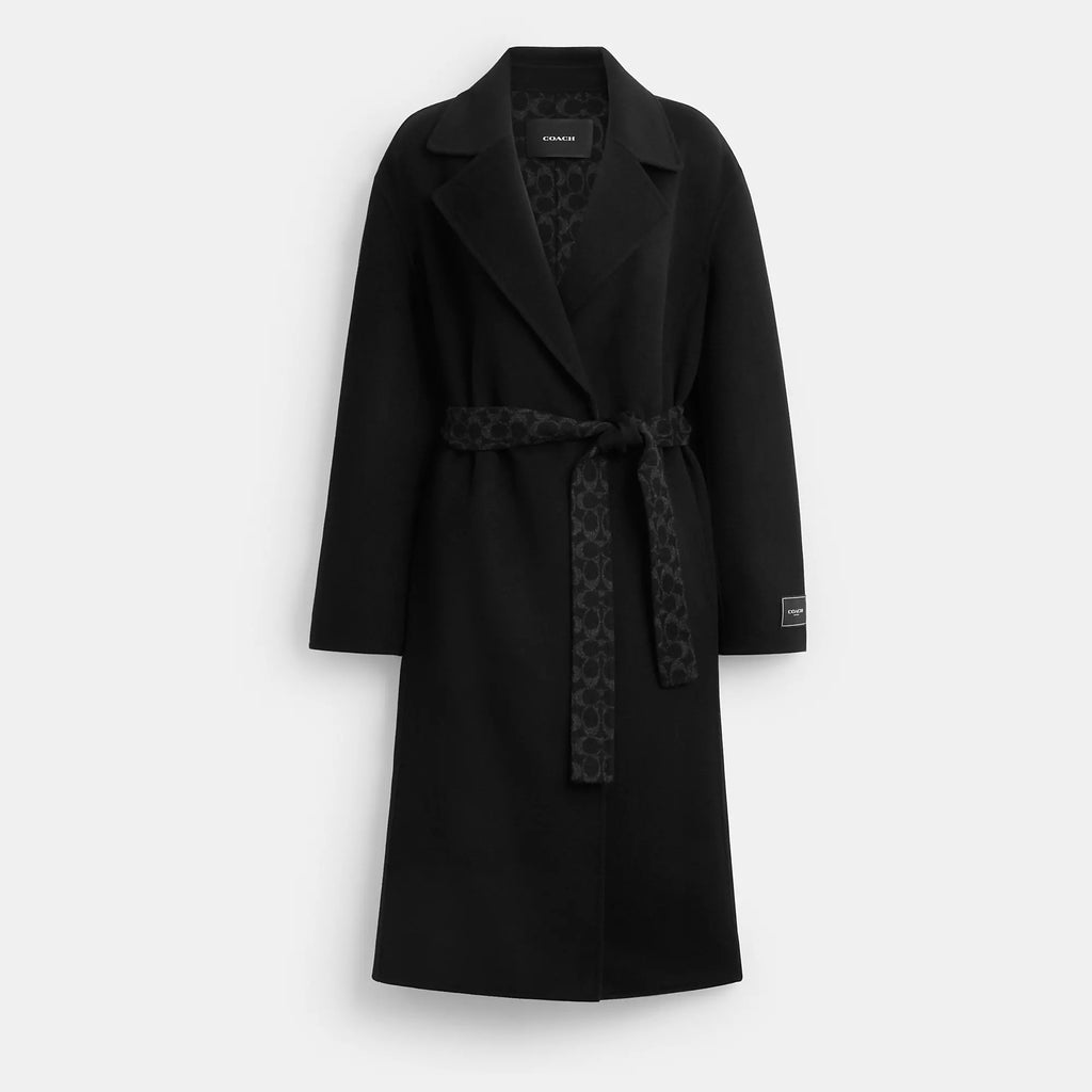 Coach Outlet Belted Wool Long Coat
