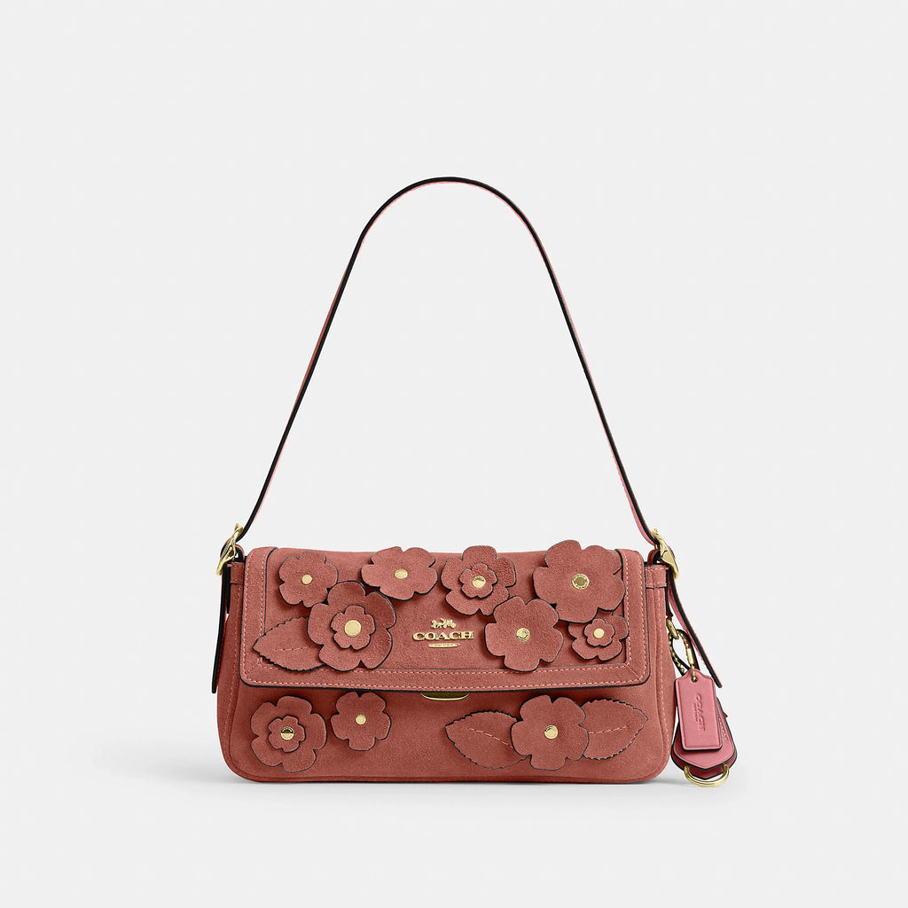 Coach Outlet Etta Small Flap Shoulder Bag With Floral Applique