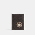 Coach Outlet Passport Card Case In Signature Canvas With Patches