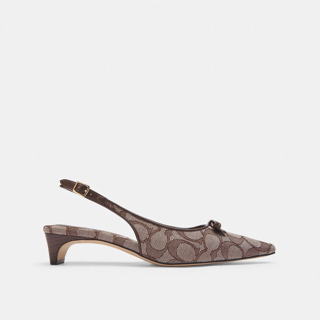 Coach Outlet Bow Slingback Heel In Signature Jacquard