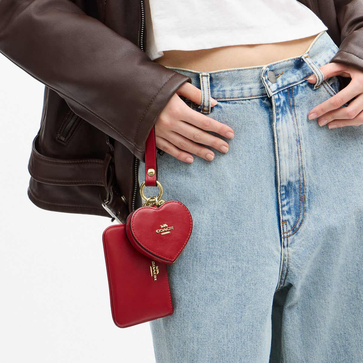 Coach Outlet Wristlet And Heart Pouch