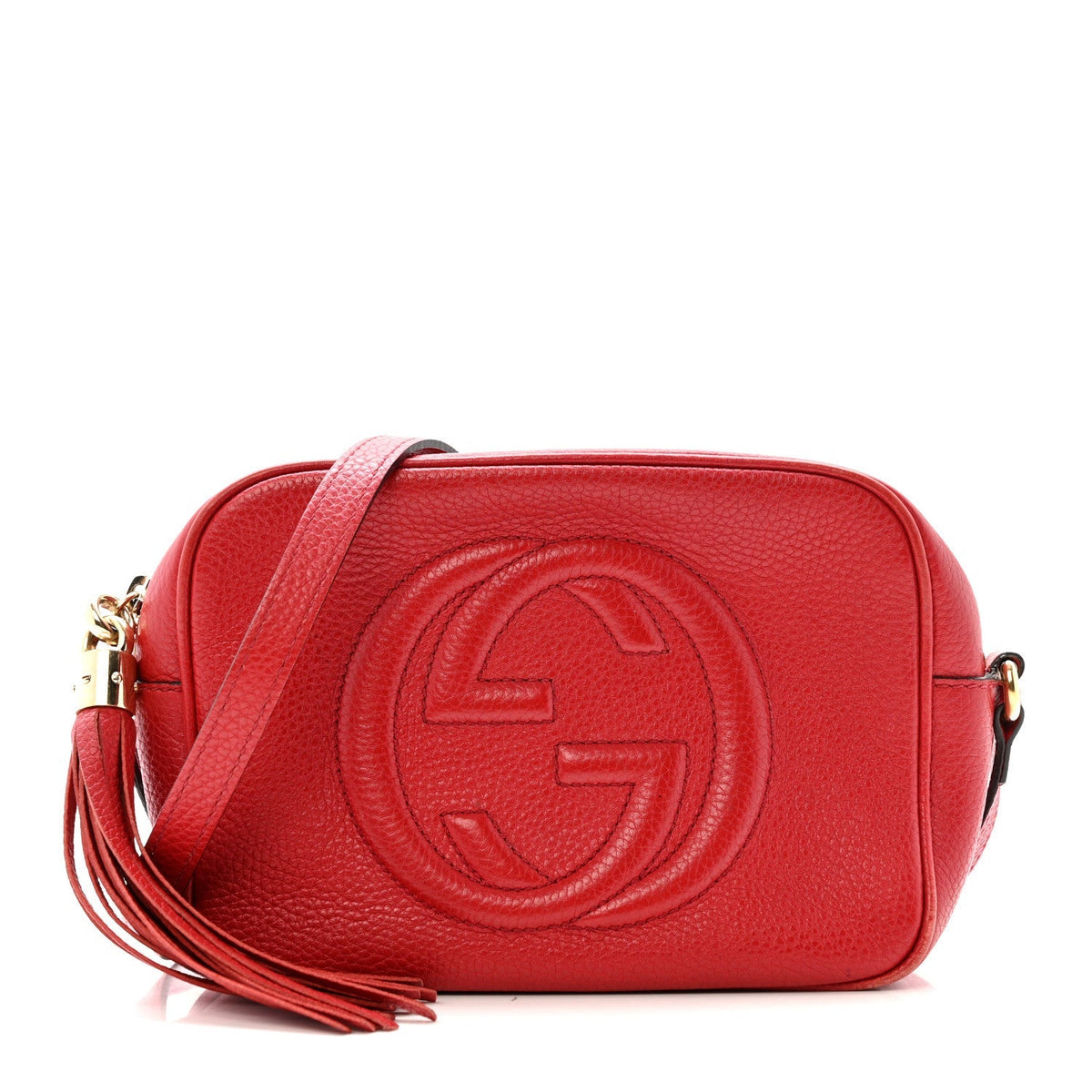 Pebbled Calfskin Small Soho Disco Bag Tabasco Red