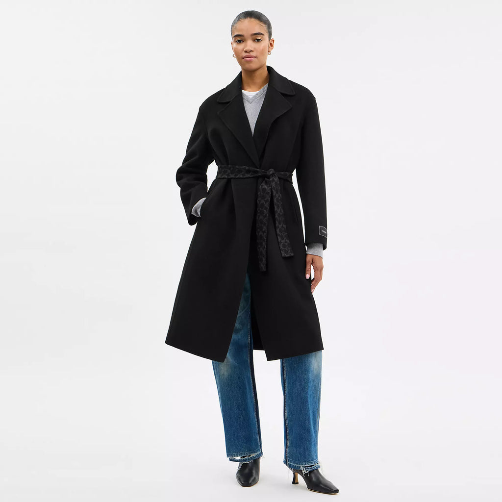 Coach Outlet Belted Wool Long Coat