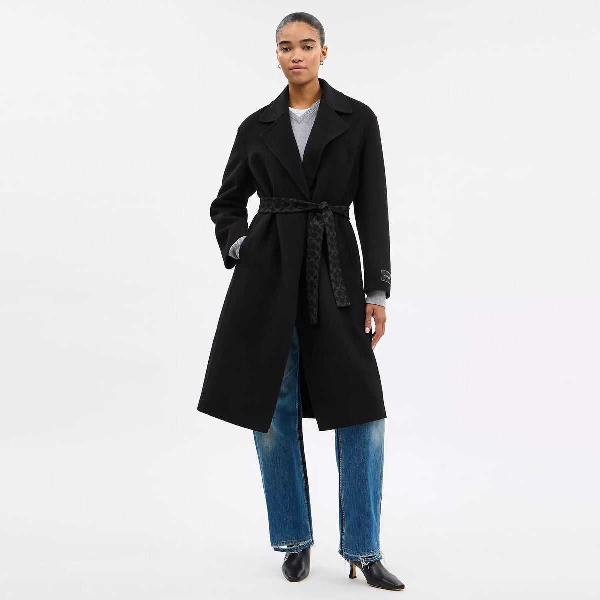 Coach Outlet Belted Wool Long Coat