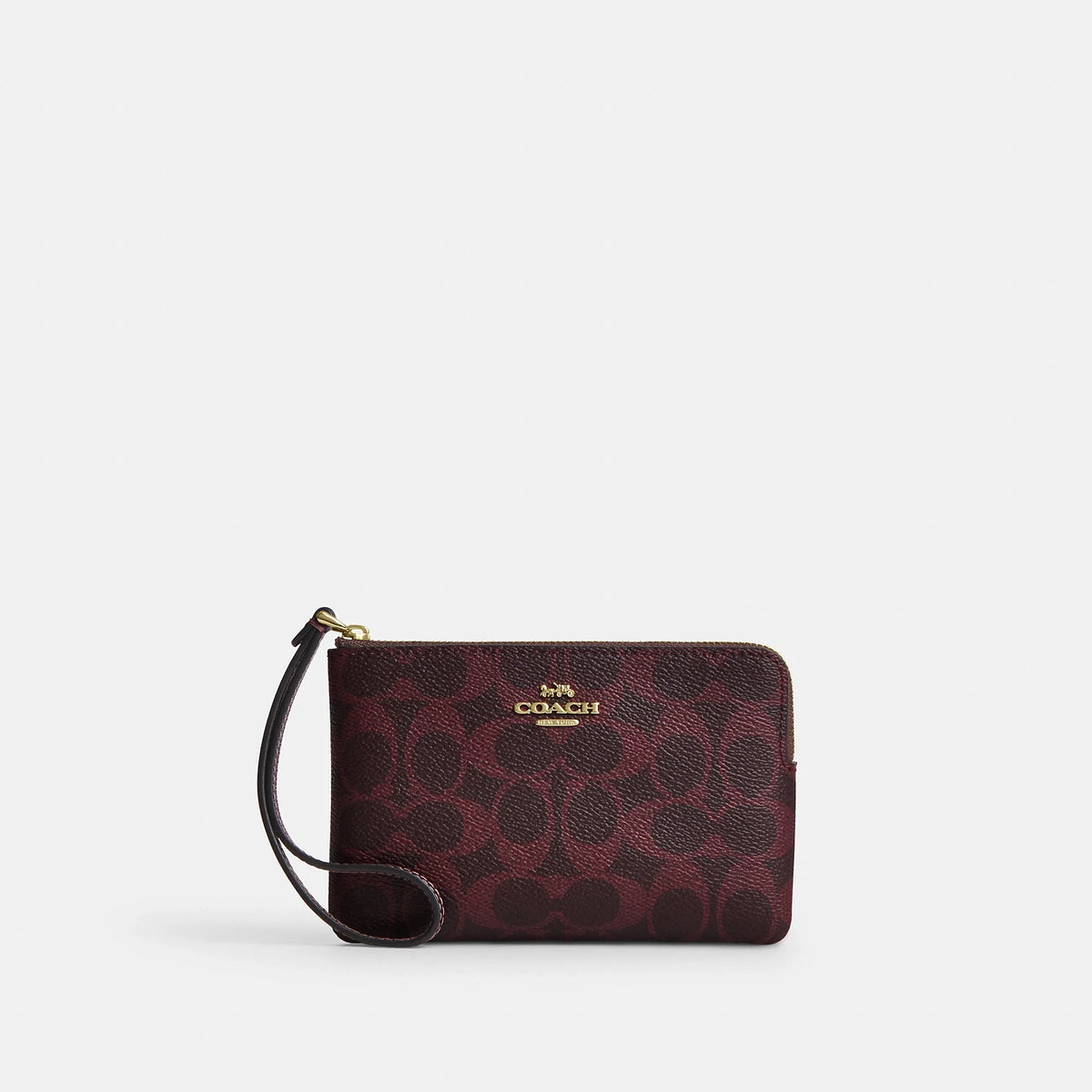 Coach Outlet Corner Zip Wristlet In Signature Canvas
