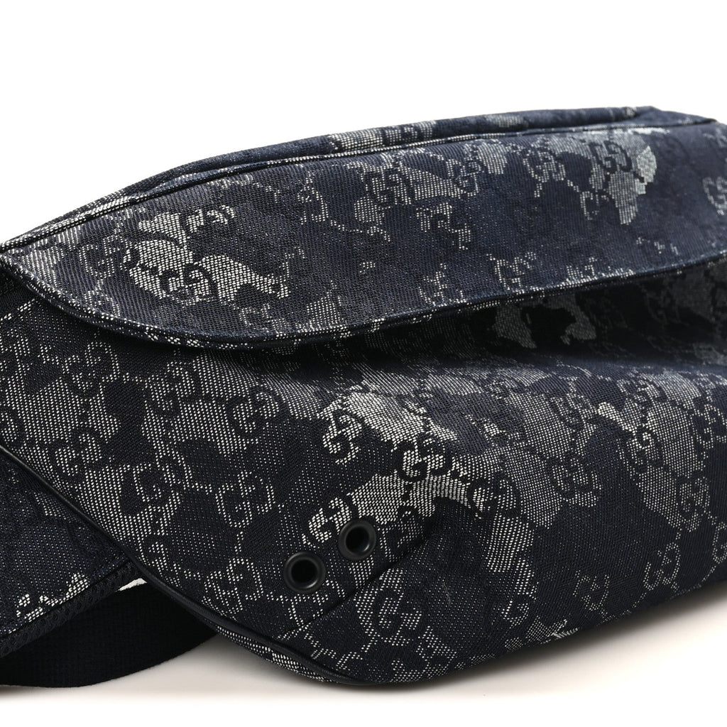 Canvas Monogram Camouflage Belt Bag Black