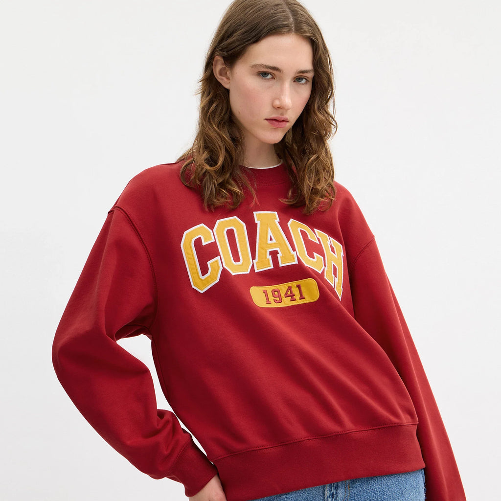 Coach Outlet Embroidered Sporty Boyfriend Crewneck Sweatshirt